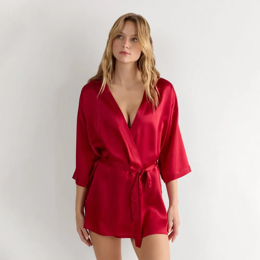 Bridal Robes Silk Nightwear Women's Mulberry Silk Pajamas Robe Satin Silk Pajamas Women's Satin Silk Robe Women's Satin Pajamas